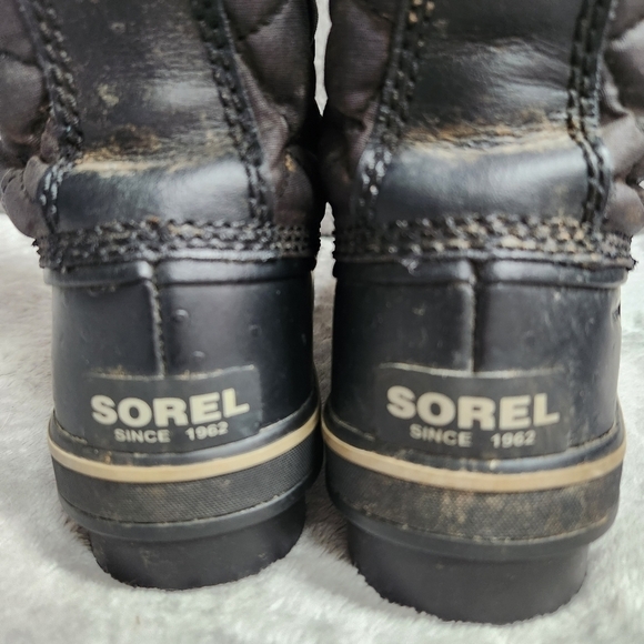 Sorel Tofino Womens 7 Boots Black Winter Waterproof Quilted Faux-Fur Trim - Picture 4 of 16